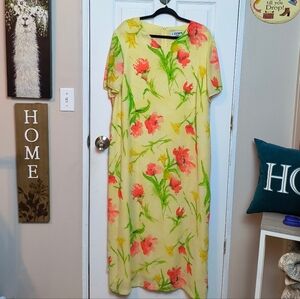 Vintage J. Stevens By Escritor Women's Yellow Floral Maxi Dress 24W